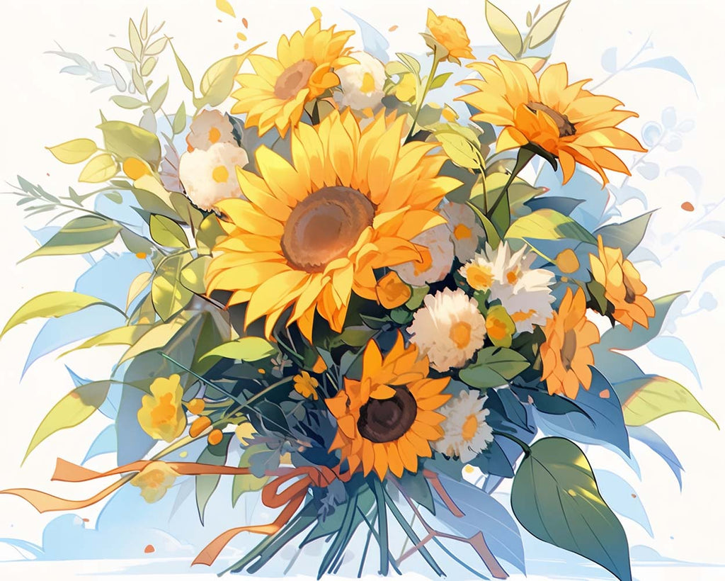 Sunflowers Bouquet Paint by Numbers