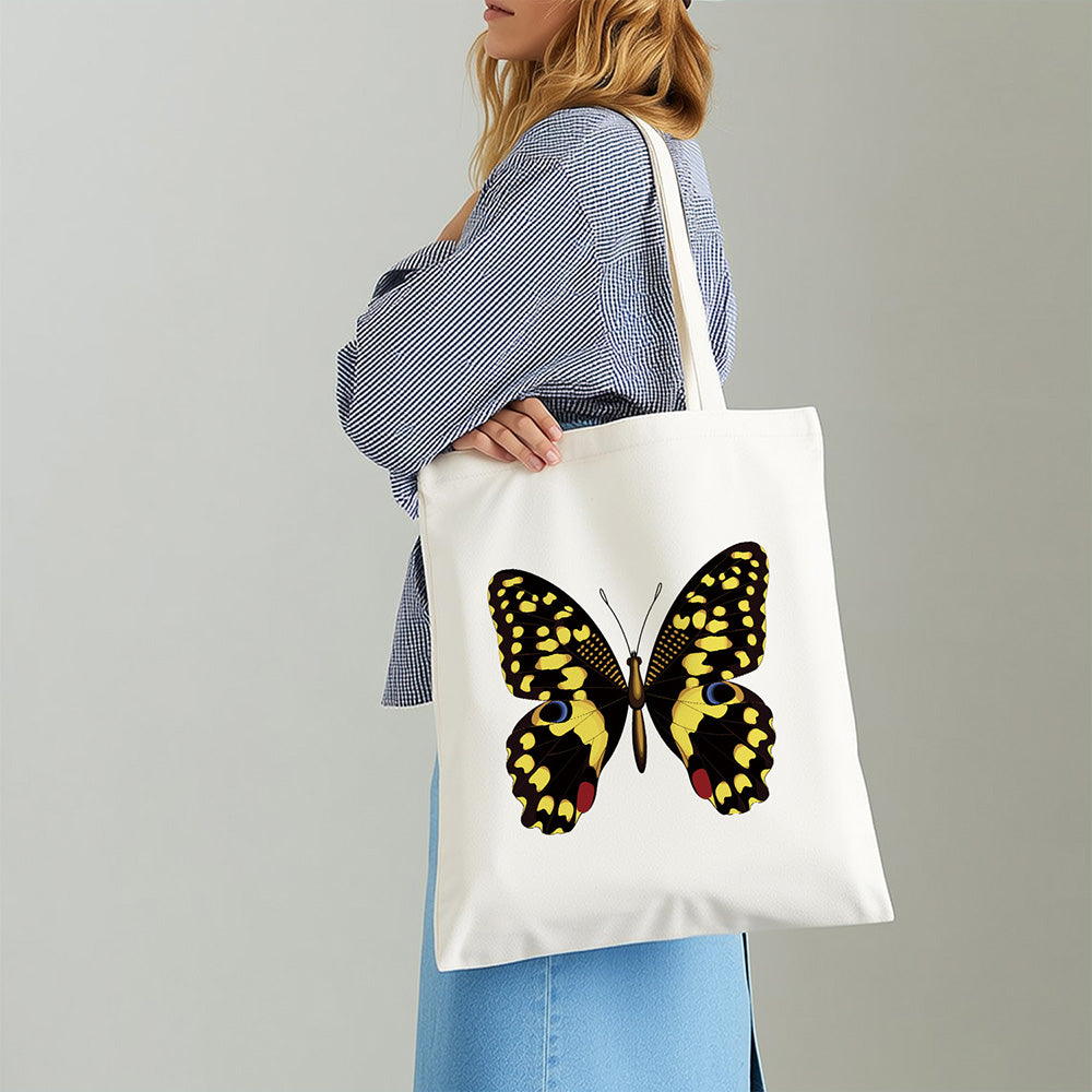 A Black and Gold Butterfly Canvas Tote Bag Paint by Numbers