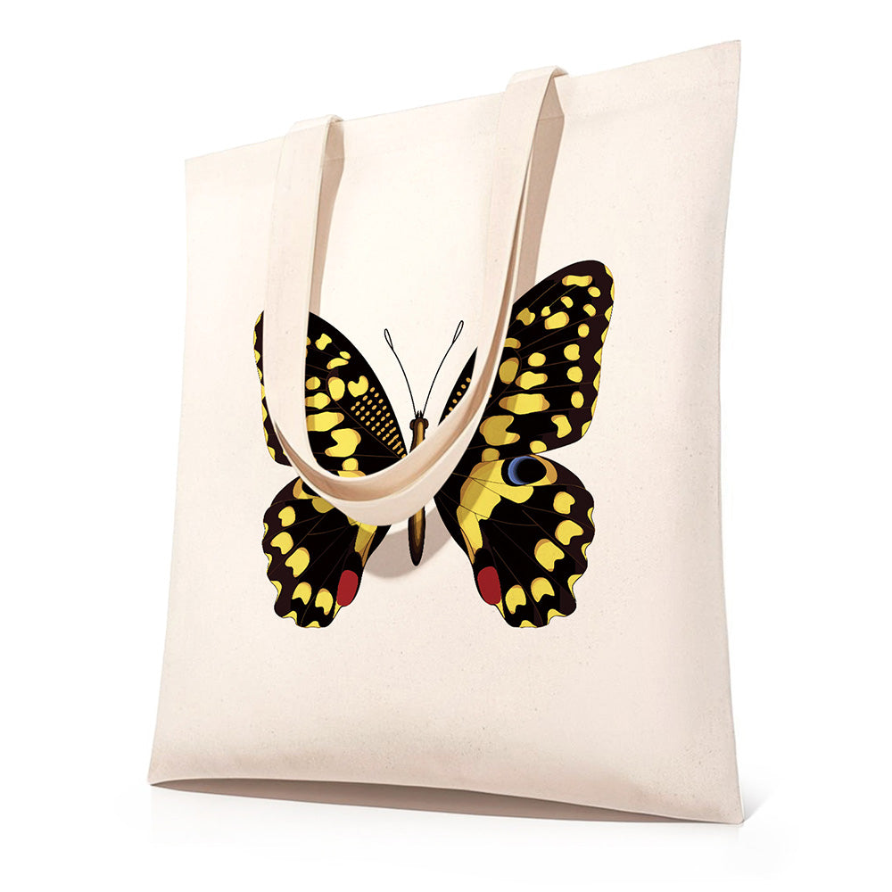 A Black and Gold Butterfly Canvas Tote Bag Paint by Numbers