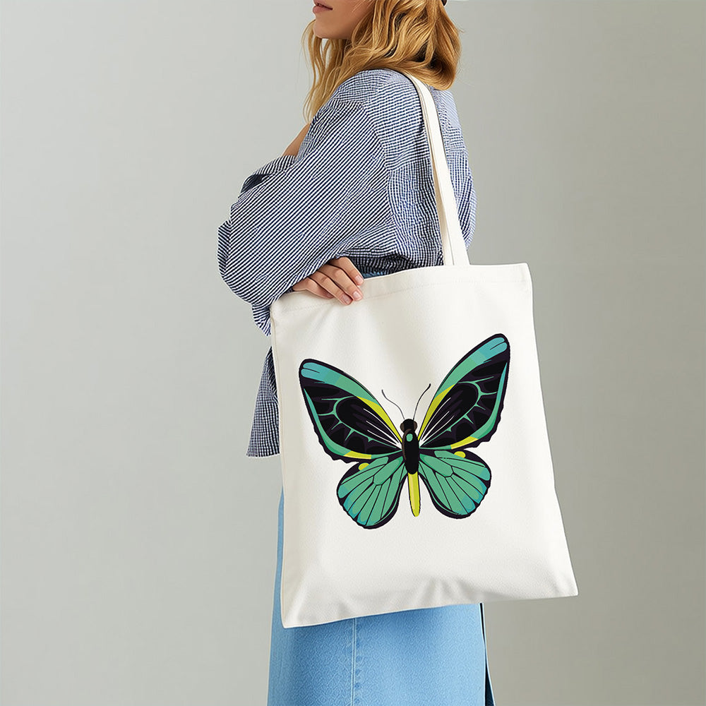 A Green Butterfly Canvas Tote Bag Paint by Numbers