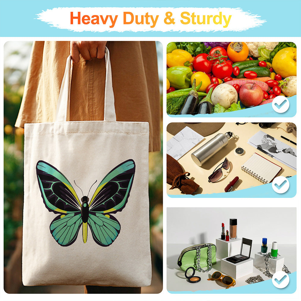 A Green Butterfly Canvas Tote Bag Paint by Numbers