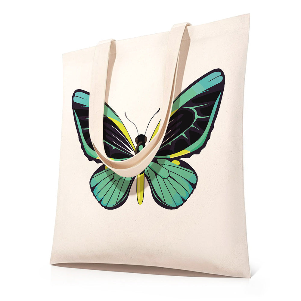 A Green Butterfly Canvas Tote Bag Paint by Numbers