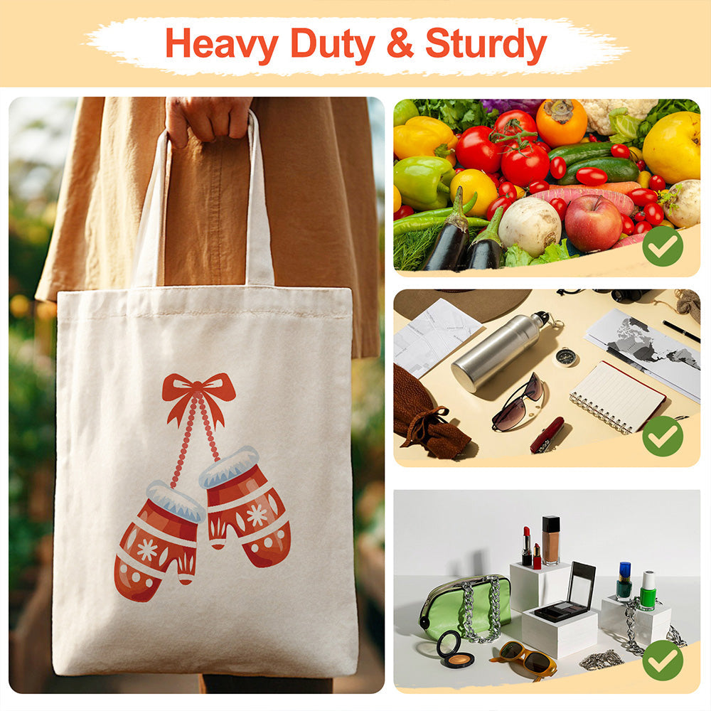 A Pair of Christmas Gloves Canvas Tote Bag Paint by Numbers