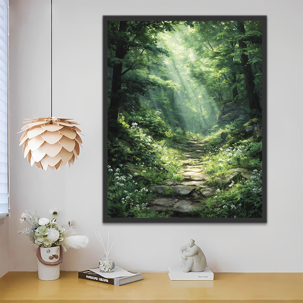 A Path in the Sunny Forest Paint by Numbers