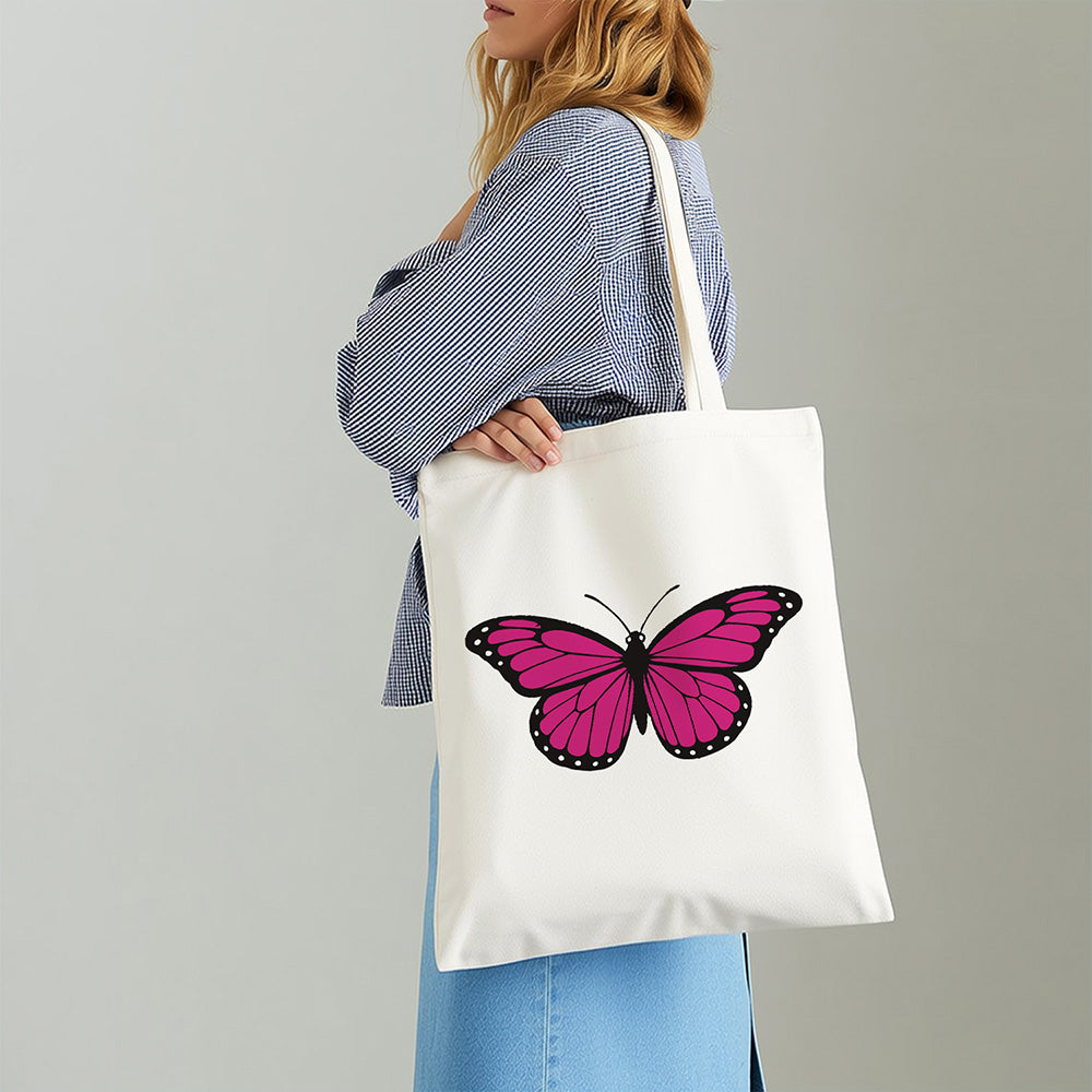 A Rose-Red Butterfly Canvas Tote Bag Paint by Numbers