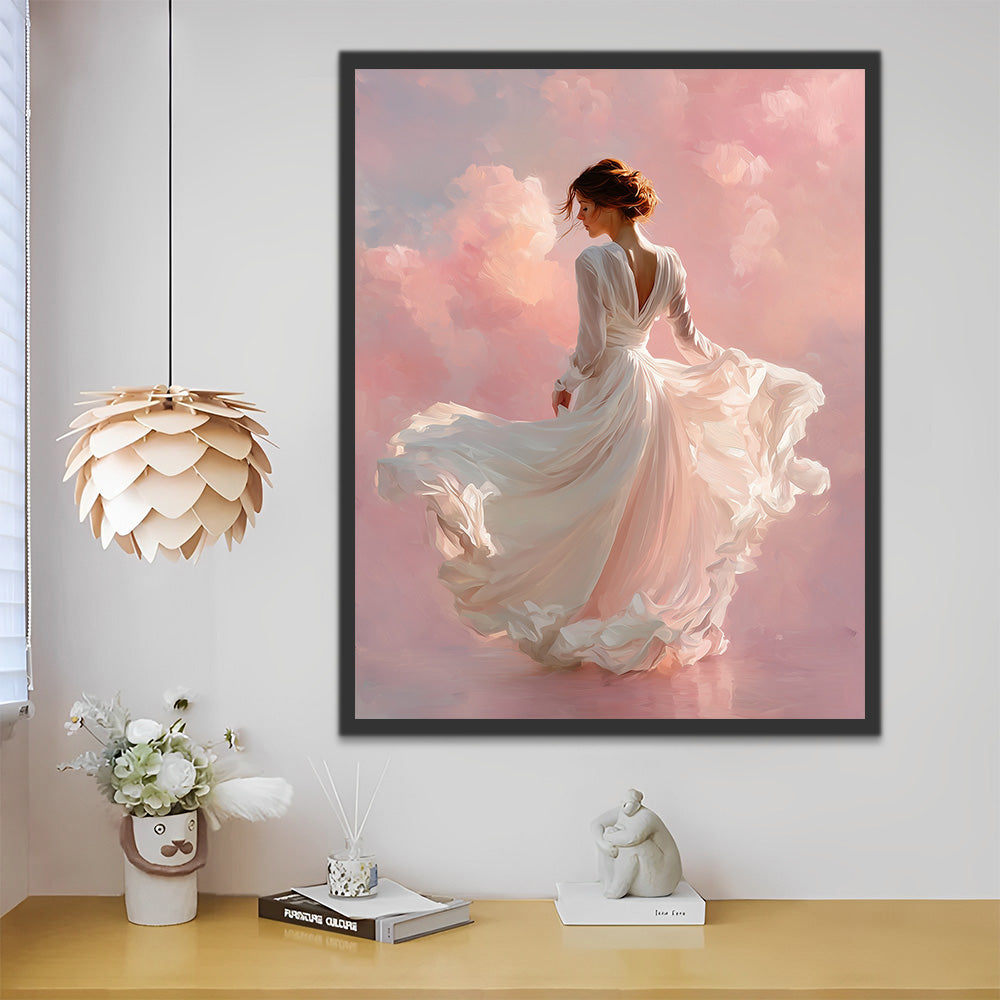 A Woman in a Pure White Dress Paint by Numbers