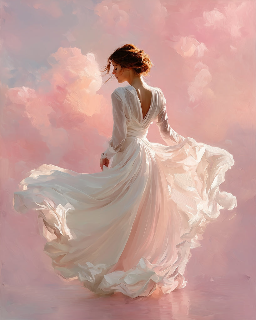 A Woman in a Pure White Dress Paint by Numbers