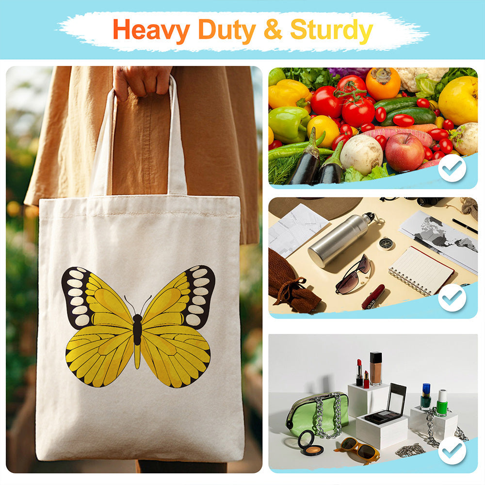 A Yellow Butterfly Canvas Tote Bag Paint by Numbers