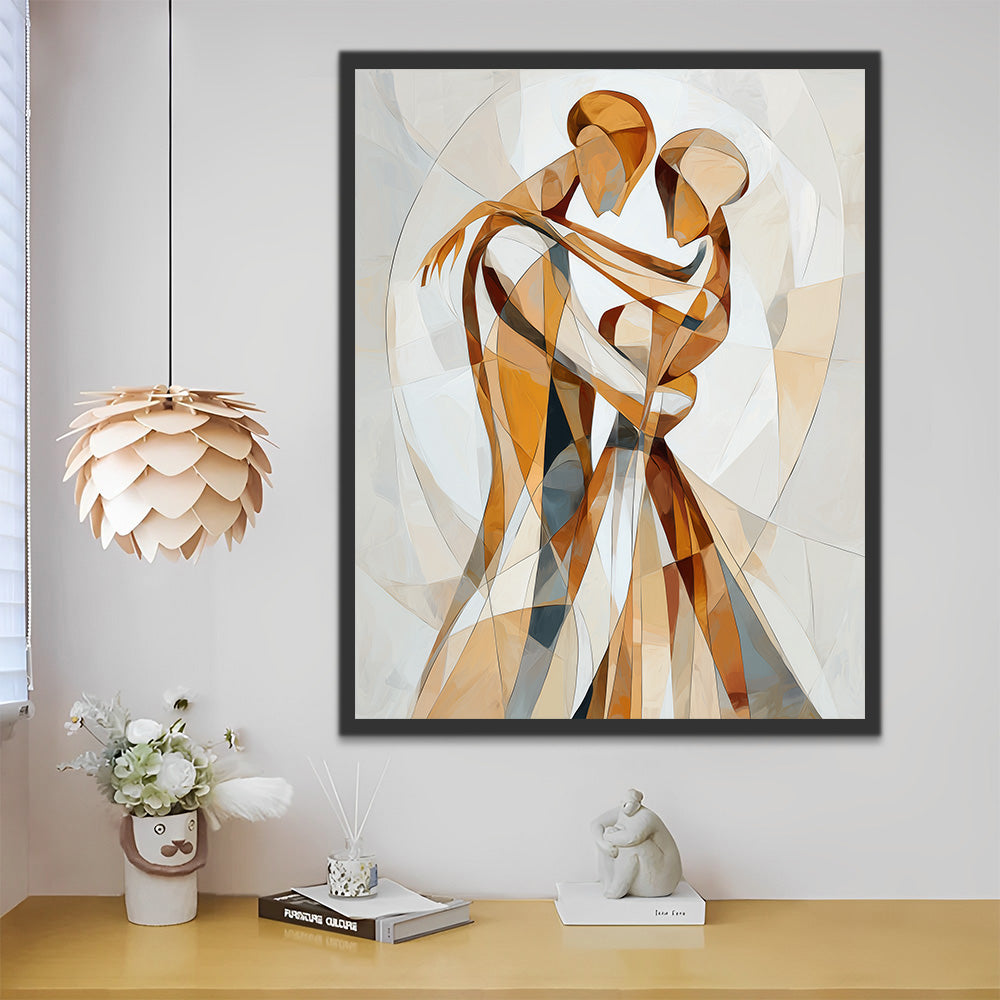 Abstract Couple Dancers Hugging Paint by Numbers