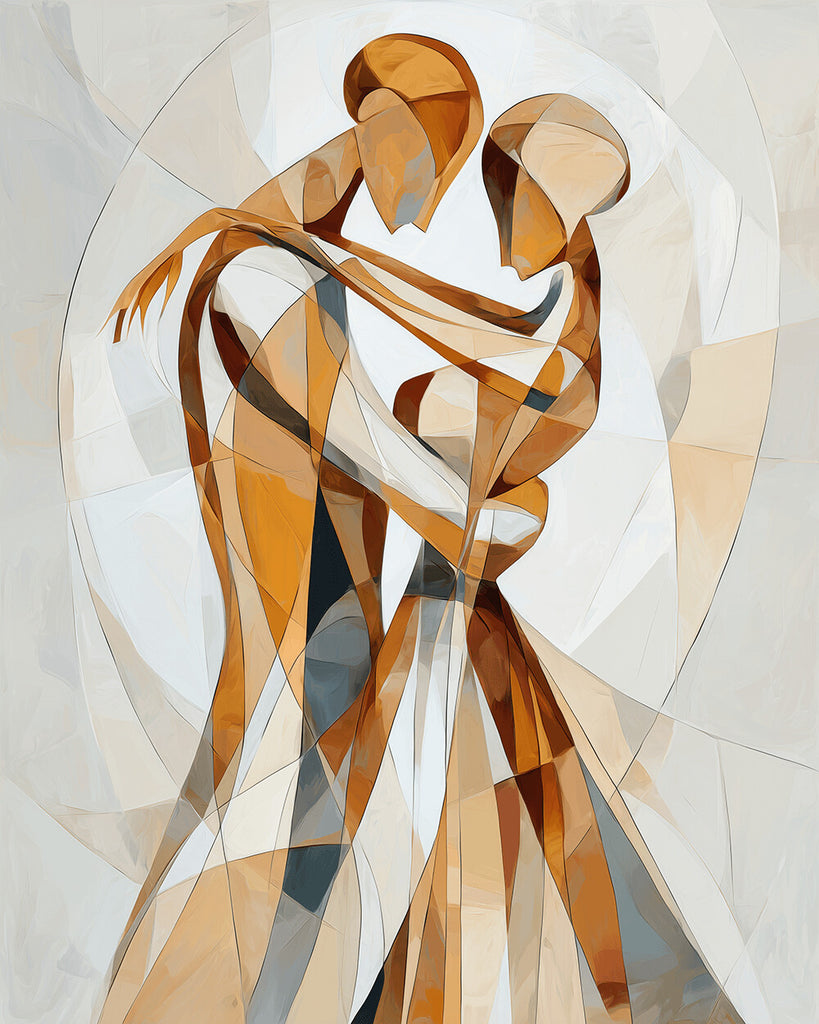 Abstract Couple Dancers Hugging Paint by Numbers