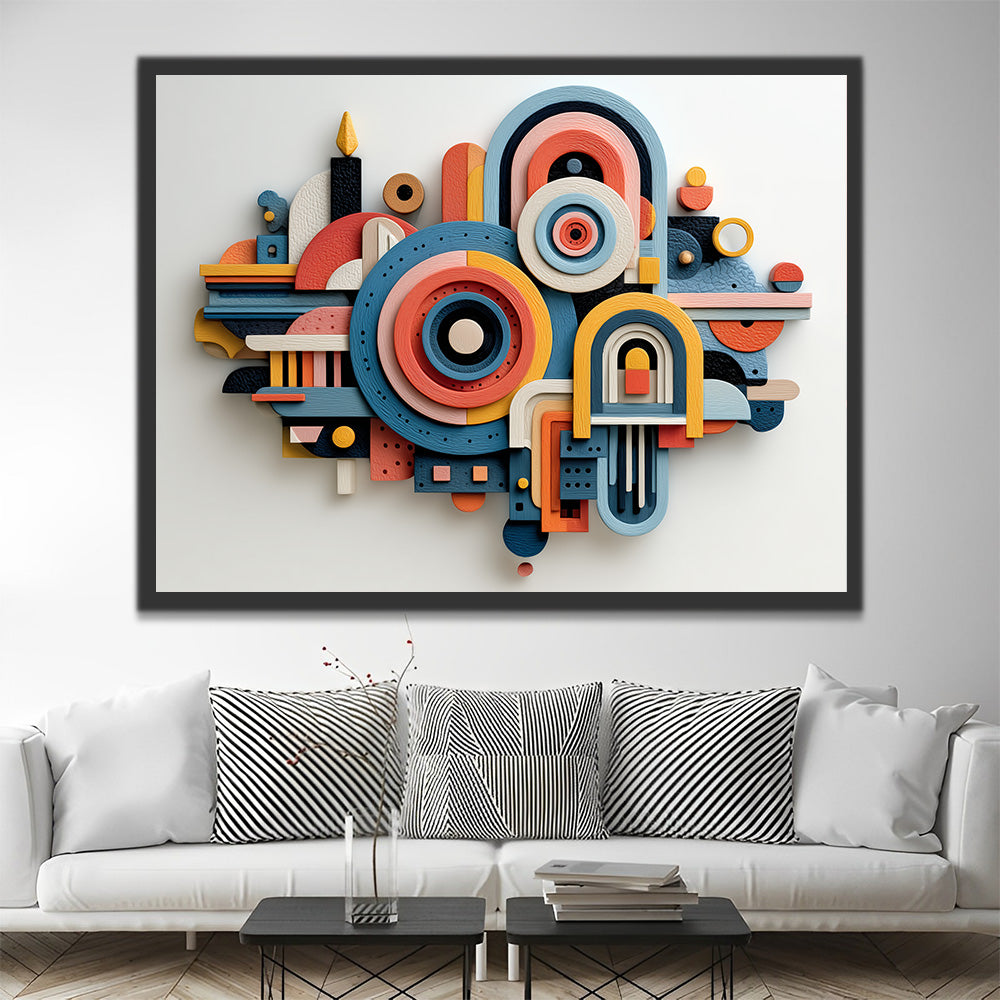 Abstract Wall Candlestick Paint by Numbers