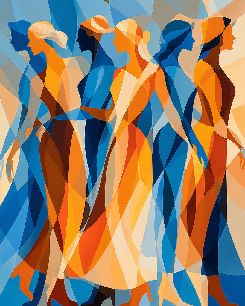 Abstract Women Walking Paint by Numbers