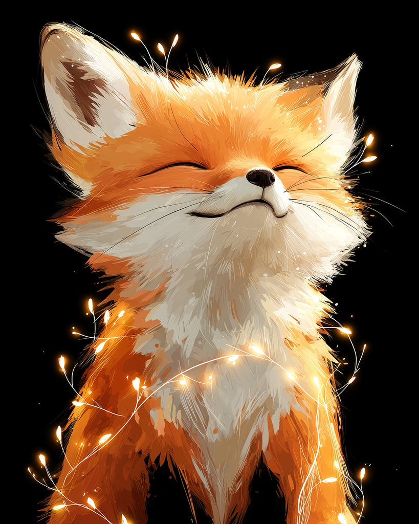 Adorable Little Glowing Fox Paint by Numbers