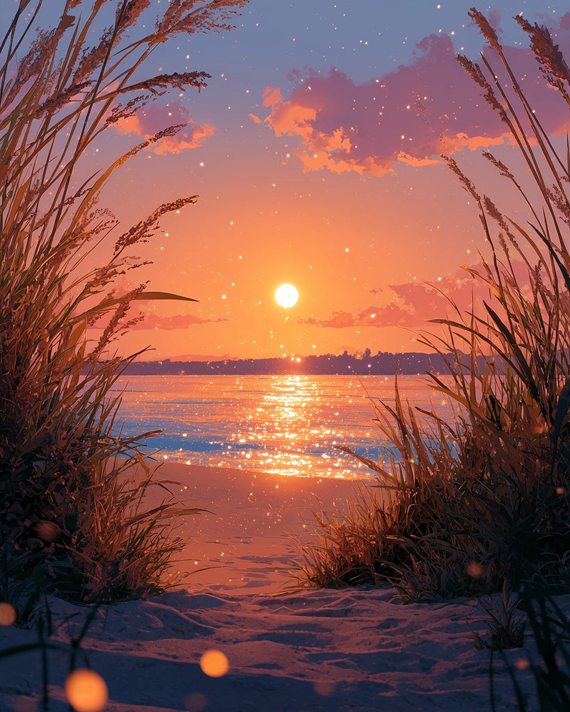 Beach at Sunset Paint by Numbers