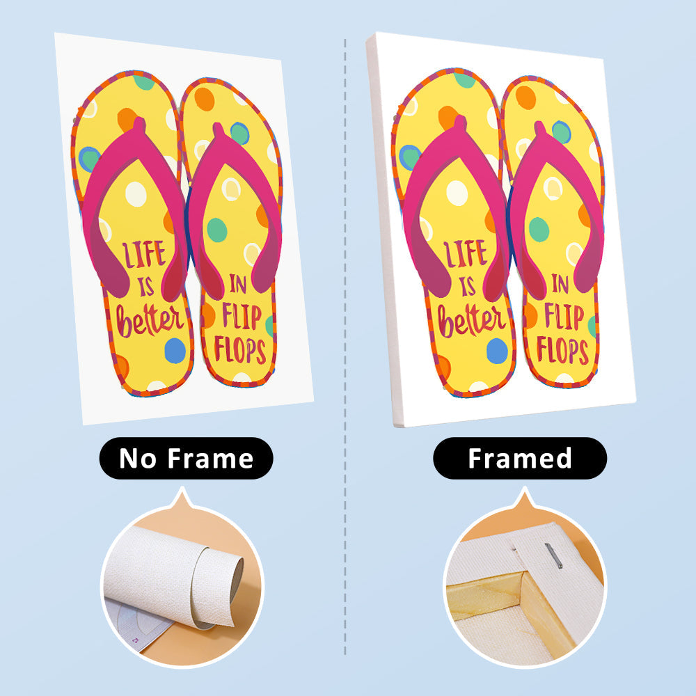 Beach Flip-Flops 6 Pieces Mini Paint by Numbers