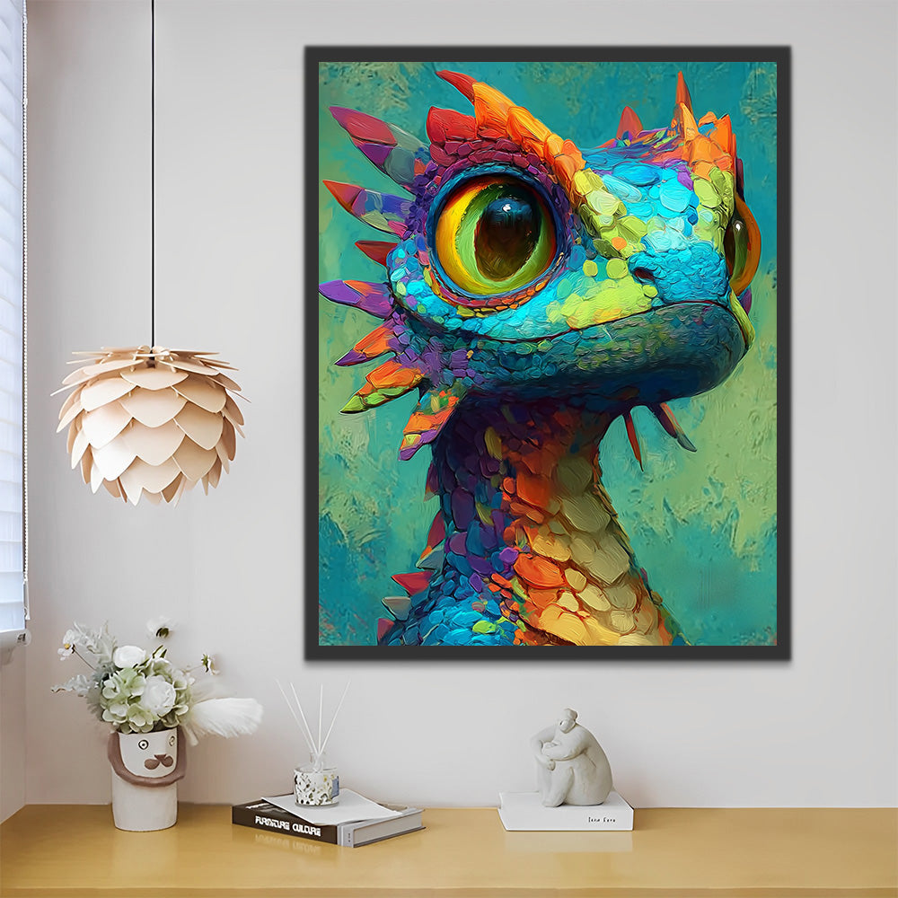 Big-Eyed Chameleon Paint by Numbers