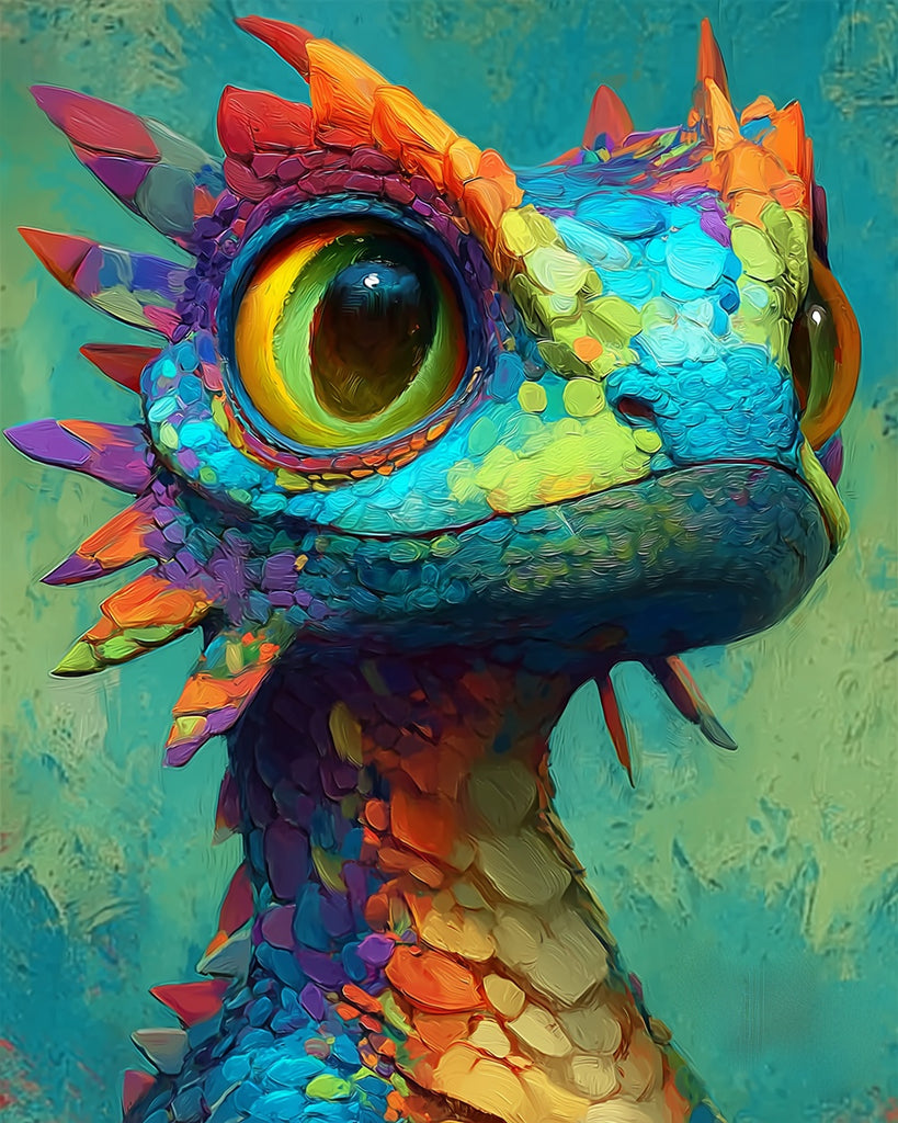 Big-Eyed Chameleon Paint by Numbers