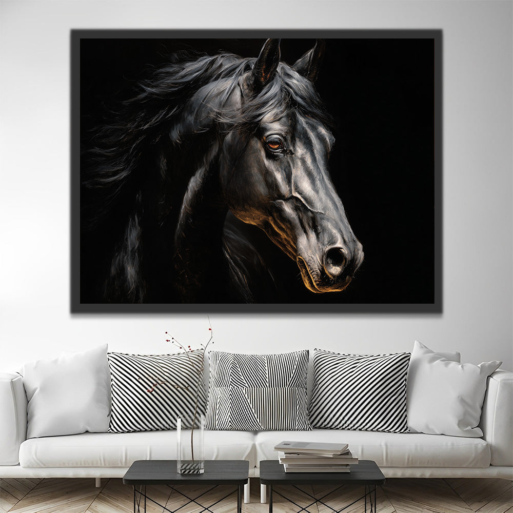 Black Horse in the Dark Paint by Numbers