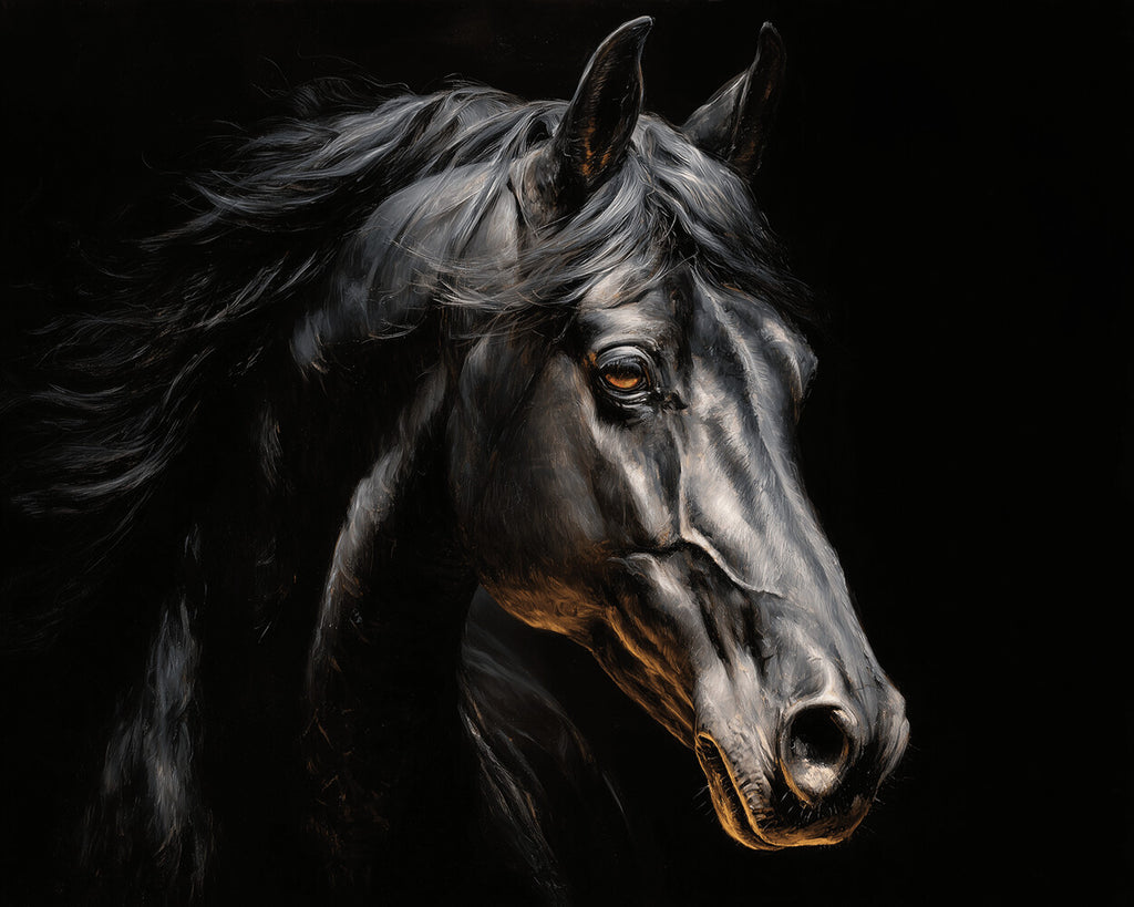 Black Horse in the Dark Paint by Numbers