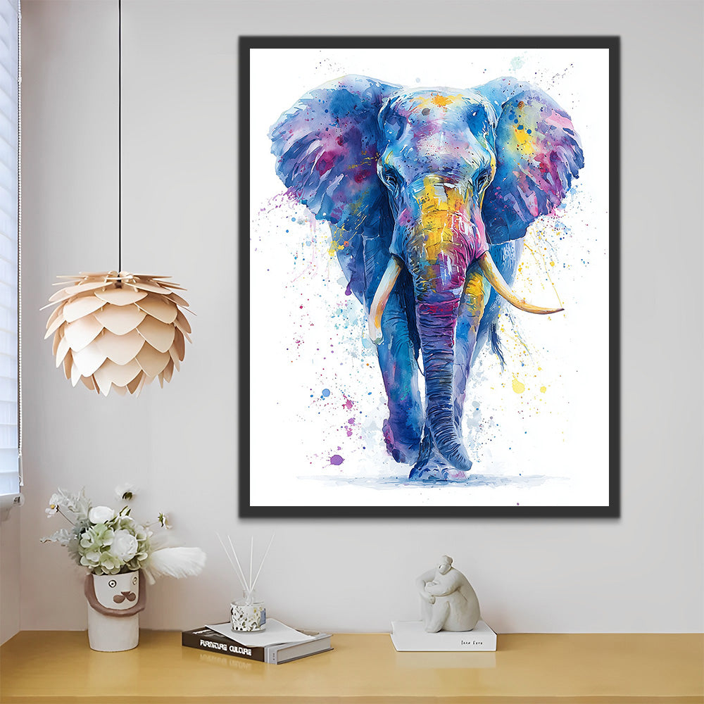 Blue Elephant Paint by Numbers