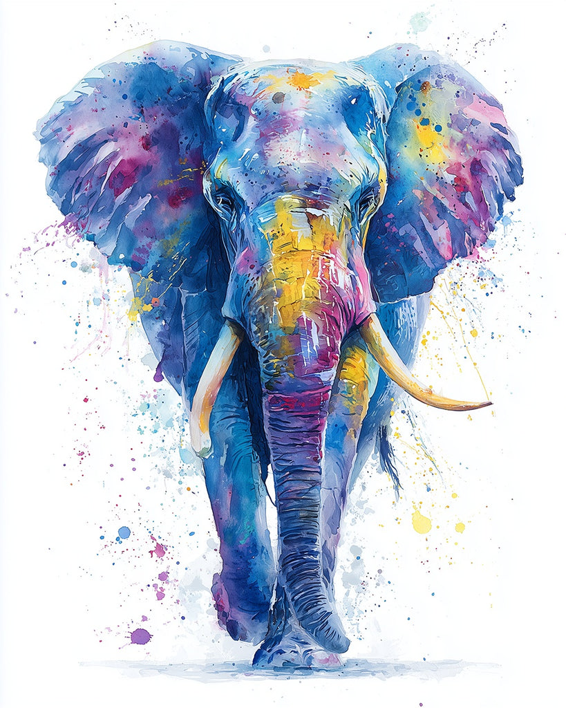 Blue Elephant Paint by Numbers