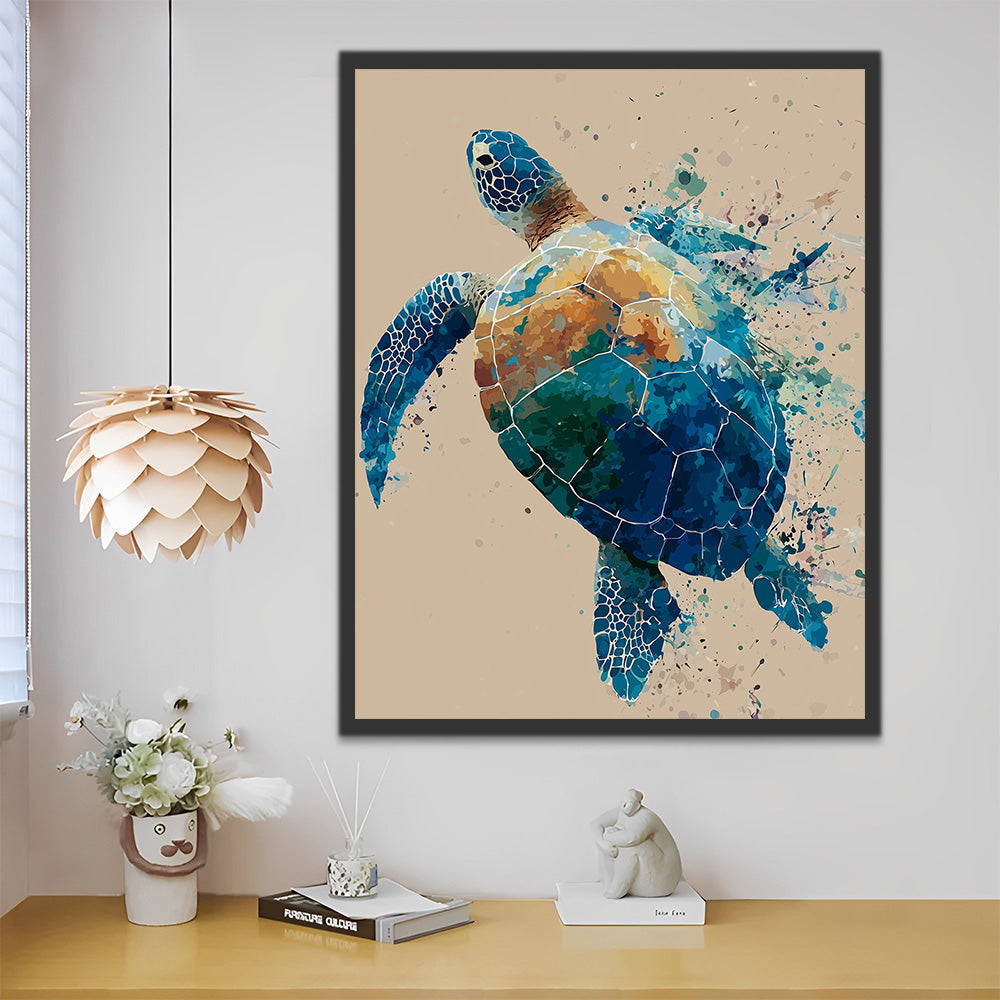 Blue Sea Turtle Paint by Numbers