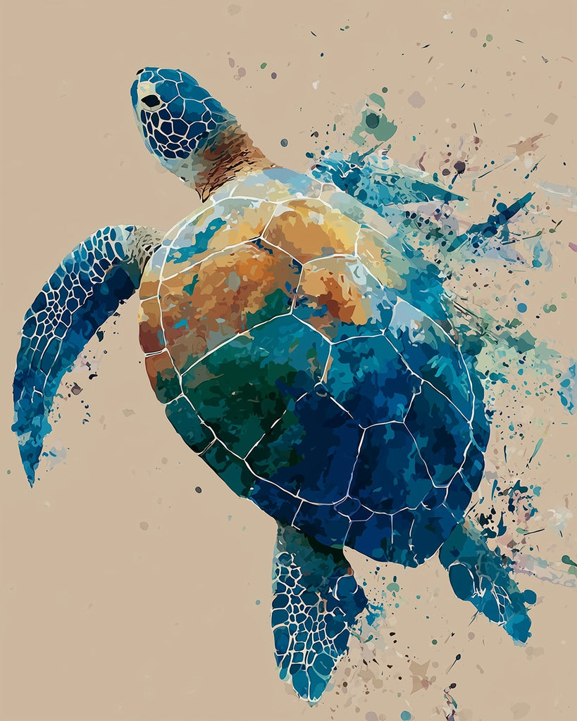 Blue Sea Turtle Paint by Numbers
