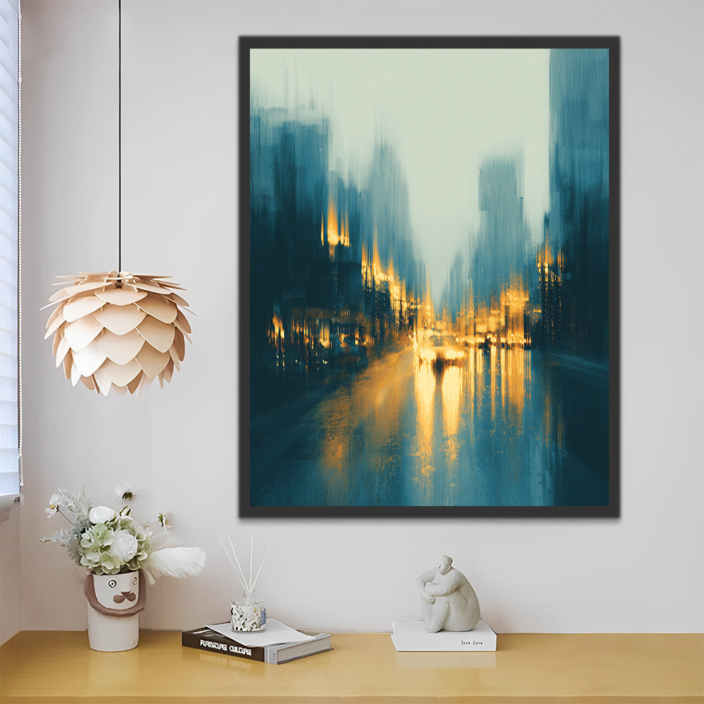 Blurred Rainy City Paint by Numbers