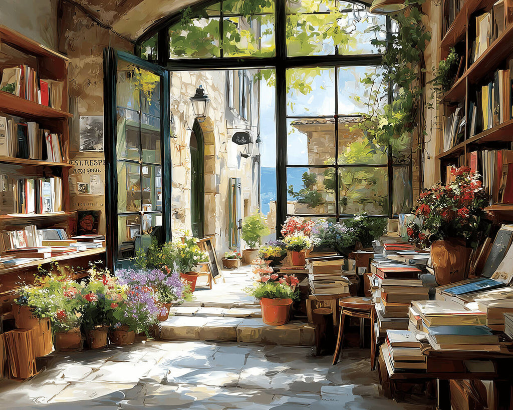 Bookstore by the Seaside Paint by Numbers
