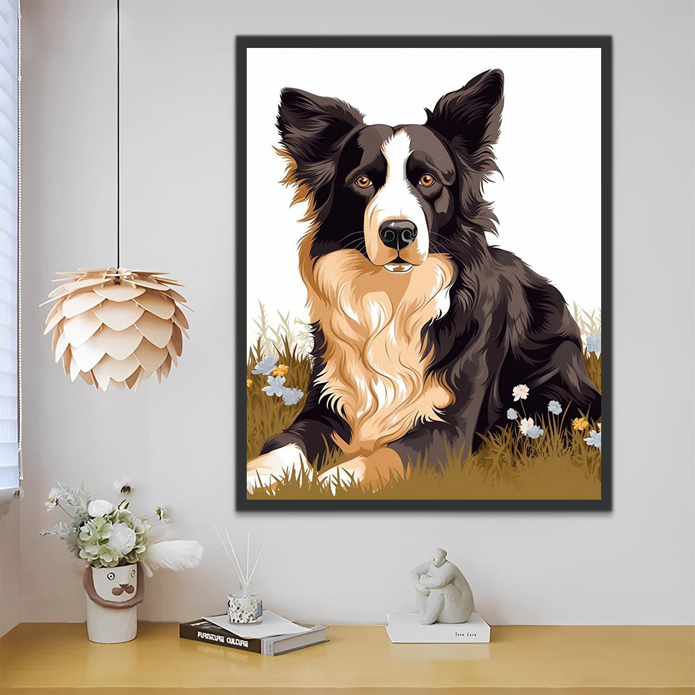Border Collie Dog Paint by Numbers