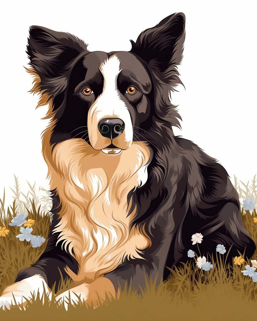 Border Collie Dog Paint by Numbers