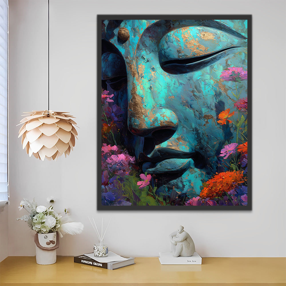 Buddha Statue Lowers its Eyes Paint by Numbers