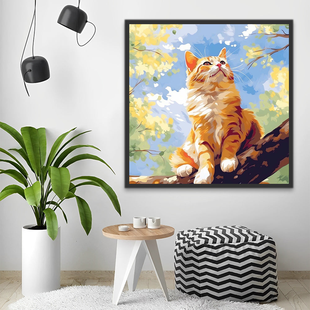Cat on Tree Paint by Numbers