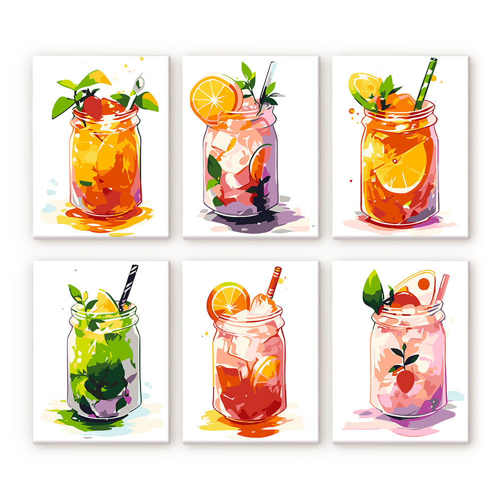 Chilled Canned Juice 6 Pieces Mini Paint by Numbers