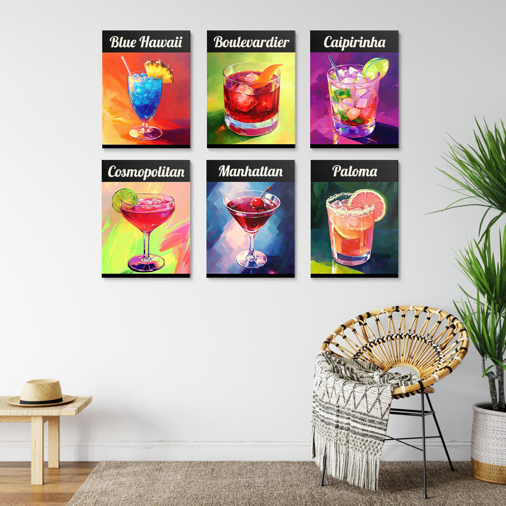 Chilled Cocktail 6 Pieces Mini Paint by Numbers