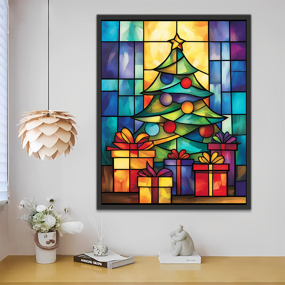 Christmas Tree and Gifts Paint by Numbers