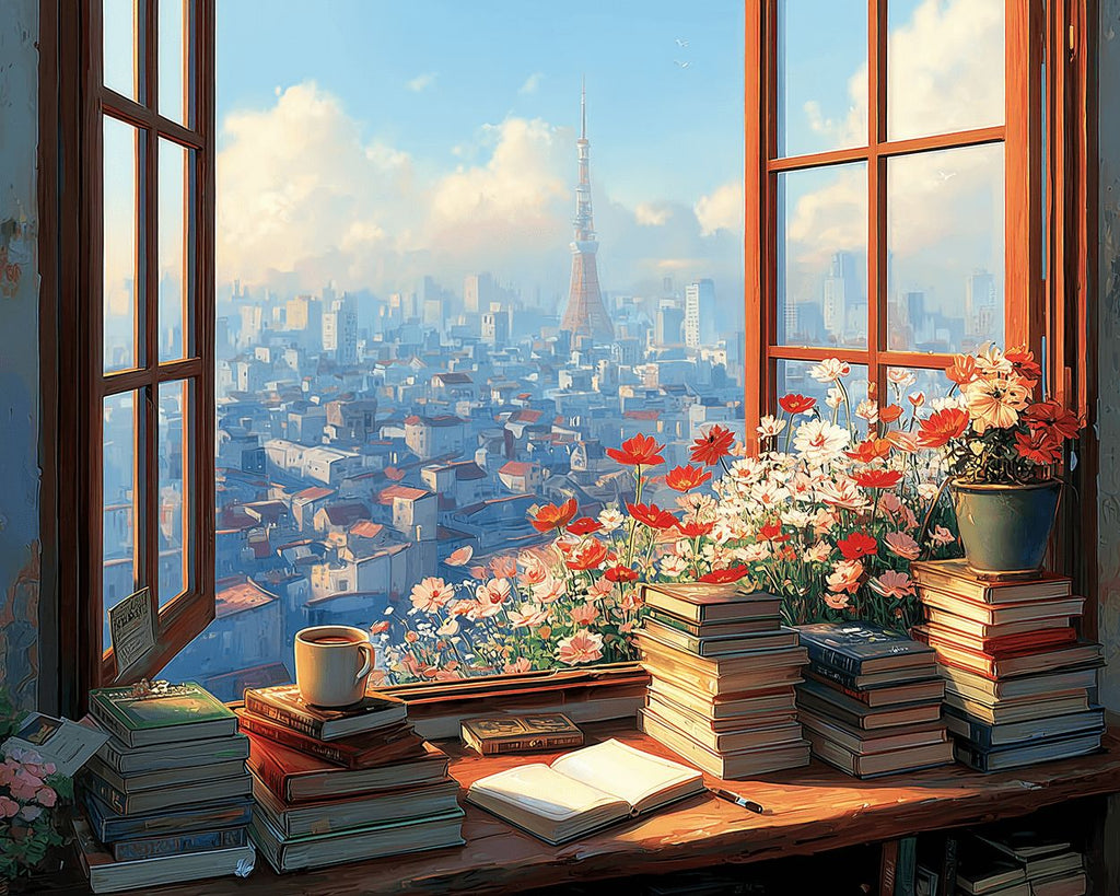 City outside the Window Paint by Numbers