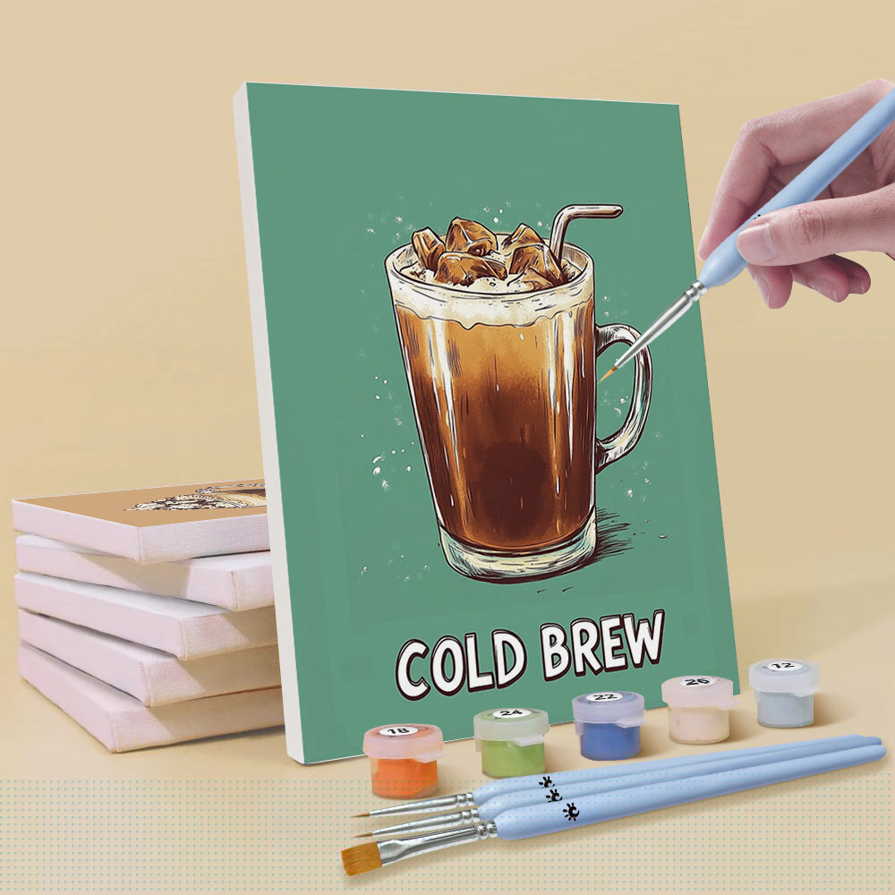 Coffee of Various Flavors 6 Pieces Mini Paint by Numbers