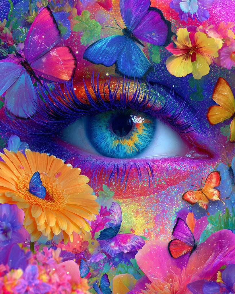 Colorful Butterflies and an Eye Paint by Numbers