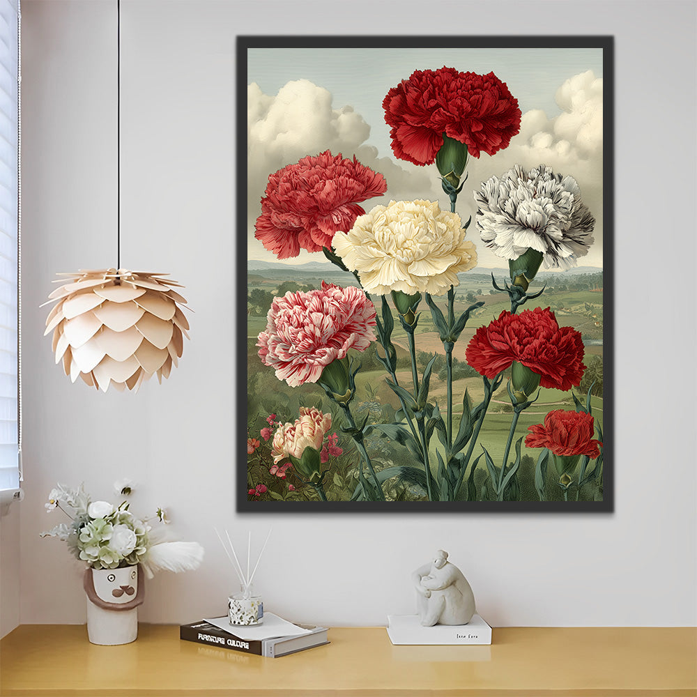 Colorful Carnations in the Wild Paint by Numbers