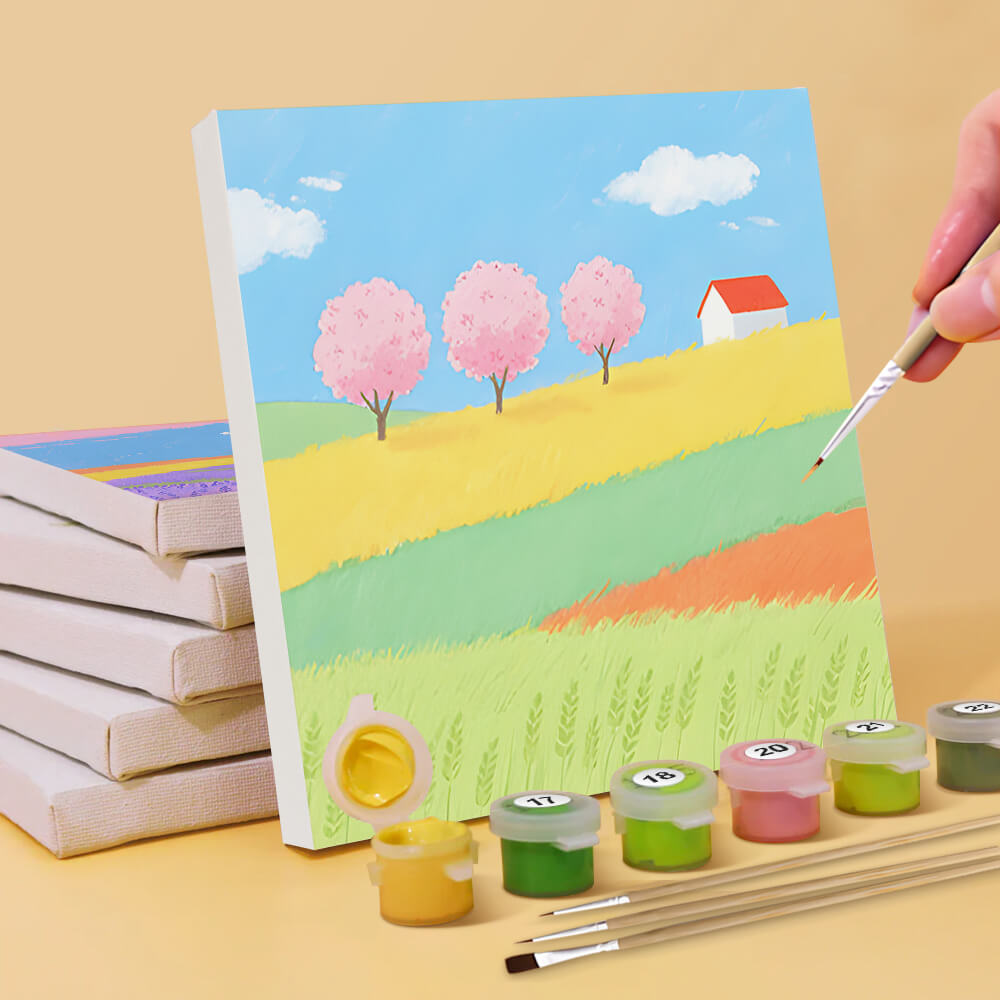 Colorful Fields Throughout the Four Seasons 6 Pieces Mini Paint by Numbers 