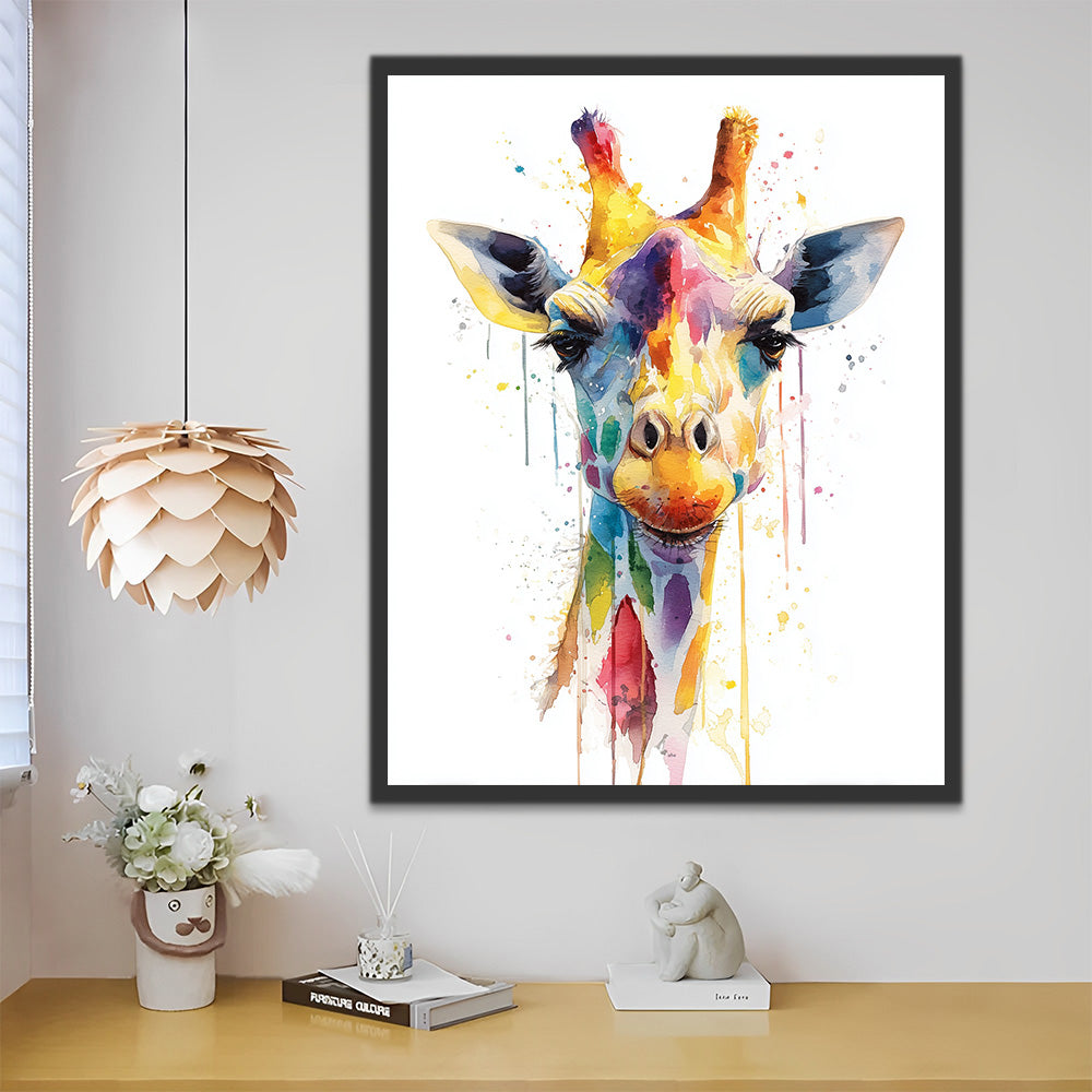 Colorful Giraffe Head Paint by Numbers