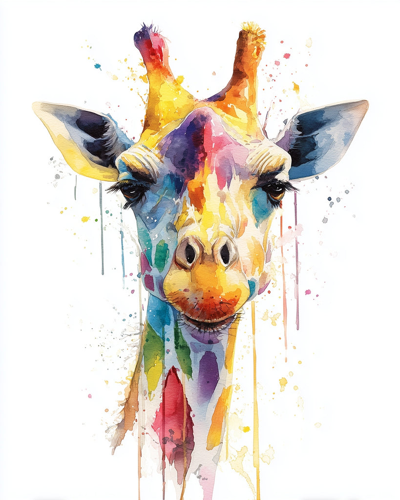 Colorful Giraffe Head Paint by Numbers