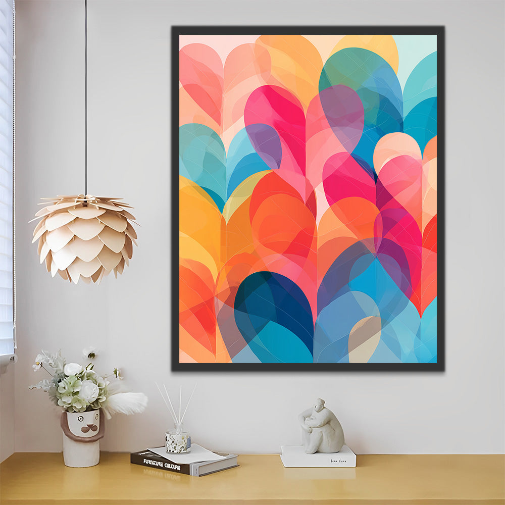 Colorful Heart Shapes Paint by Numbers