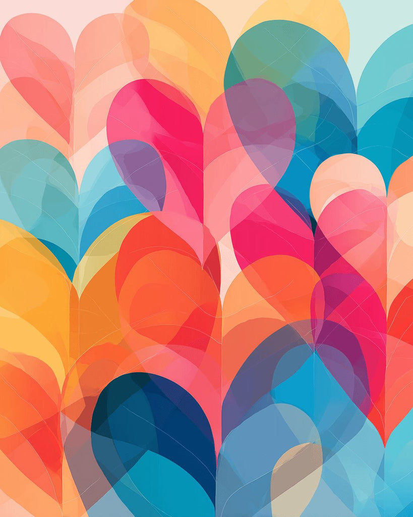 Colorful Heart Shapes Paint by Numbers