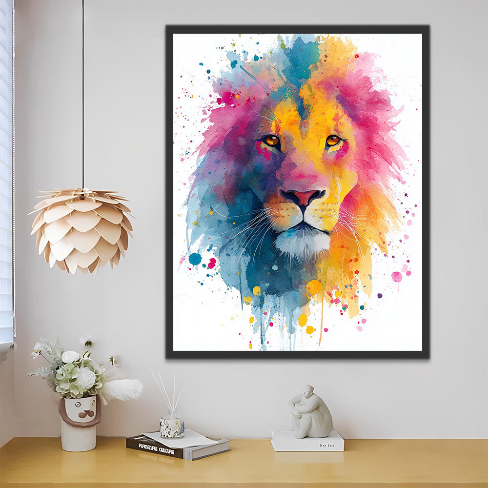 Colorful Lion Head Paint by Numbers