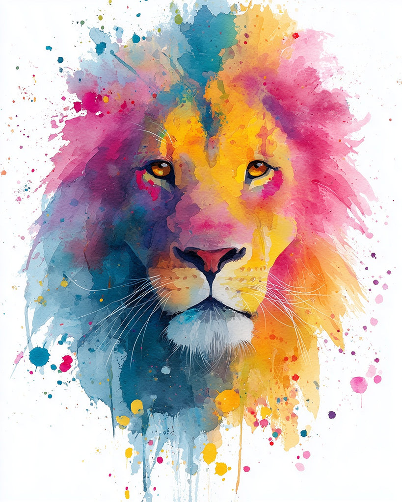 Colorful Lion Head Paint by Numbers