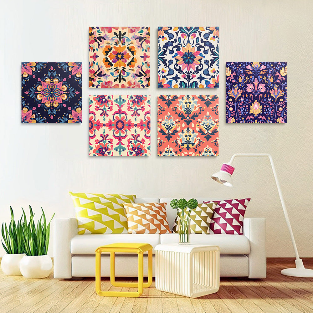 Colorful Mandala 6 Pieces Mini Paint by Numbers