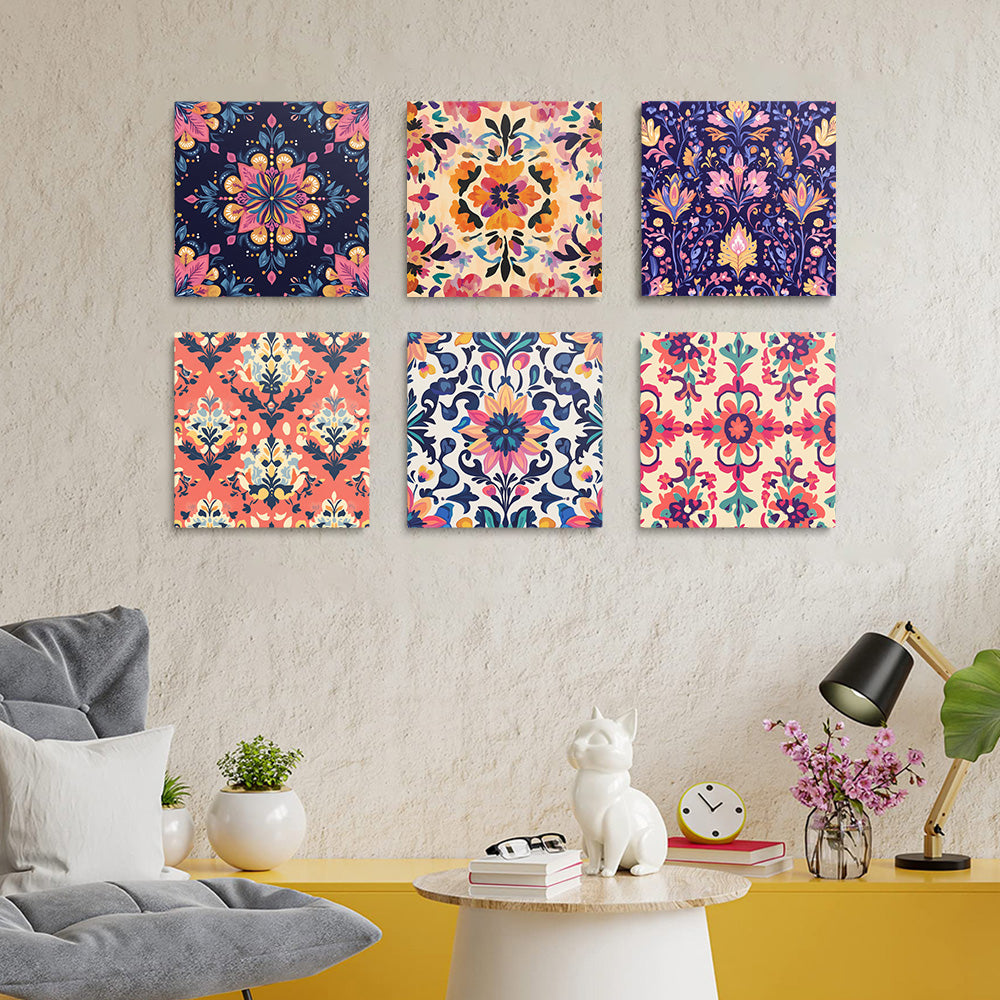 Colorful Mandala 6 Pieces Mini Paint by Numbers