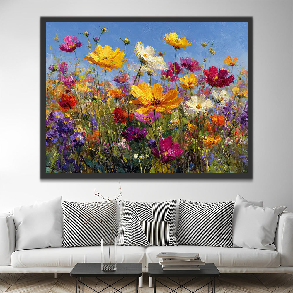 Colorful Poppy Bushes Paint by Numbers